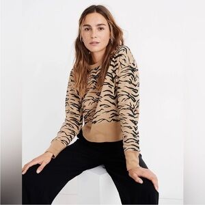 Madewell Tiger Print Pullover Sweatshirt